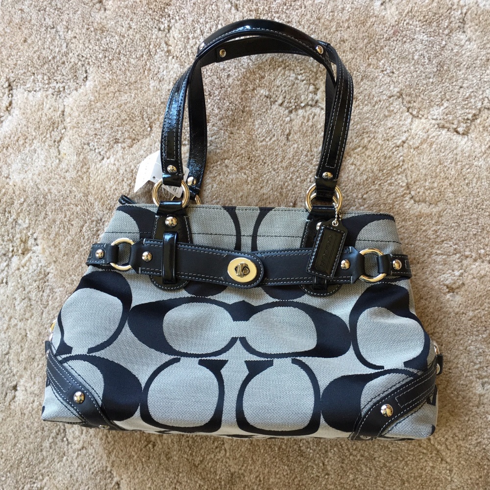 Coach Carly Monogram Satchel Bag Tote